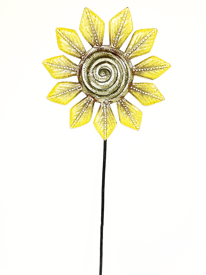 Sunflower Garden Stake Painted Metal