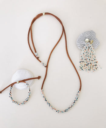 Annie Beaded Fringe Earring- Confetti *1 LEFT*