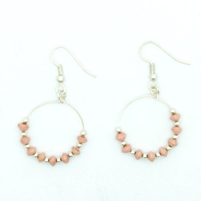 Microbead Silver Hoop Earring