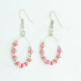 Microbead Silver Hoop Earring