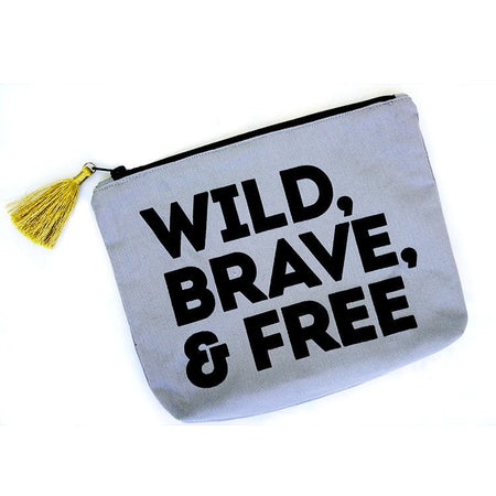 Wild, Brave, & Free Zipper Pouch