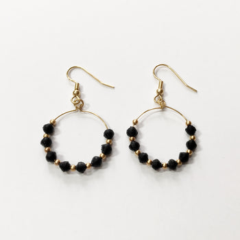 Microbead Gold Hoop Earring