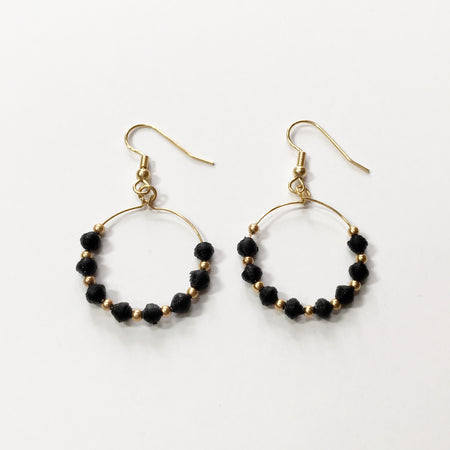 Microbead Gold Hoop Earring