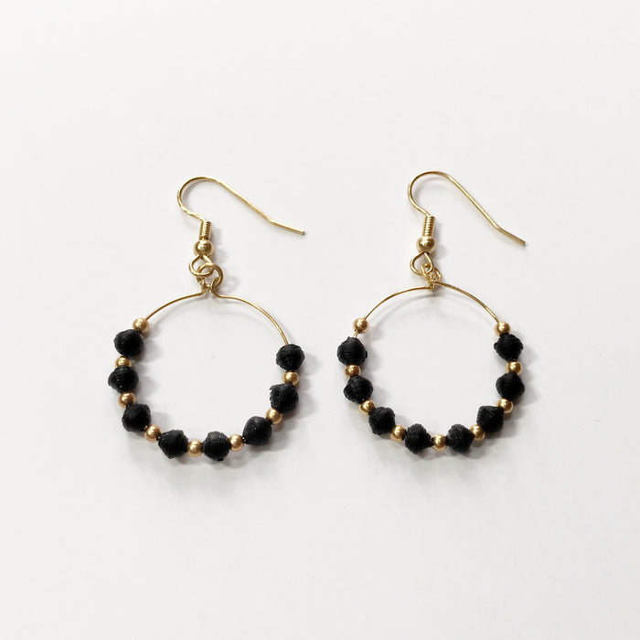 Microbead Gold Hoop Earring