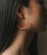 Coral Hoop Earrings