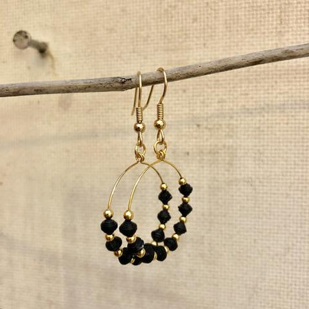 Microbead Gold Hoop Earring