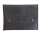 Black Oversized Leather Portfolio Clutch