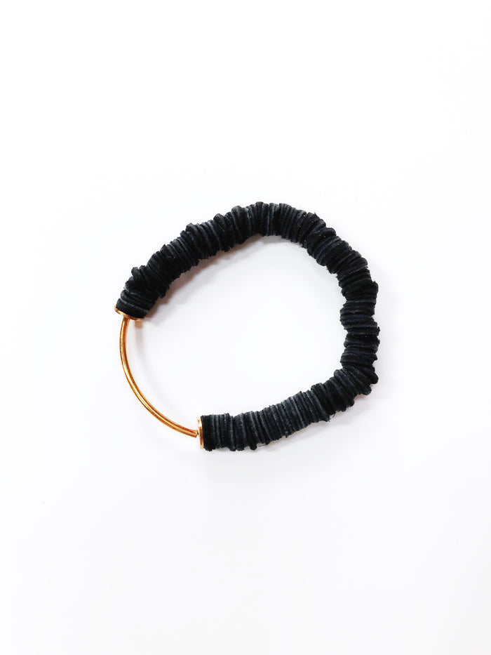 Black Leather Arc Bracelet