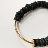 Black Leather Arc Bracelet