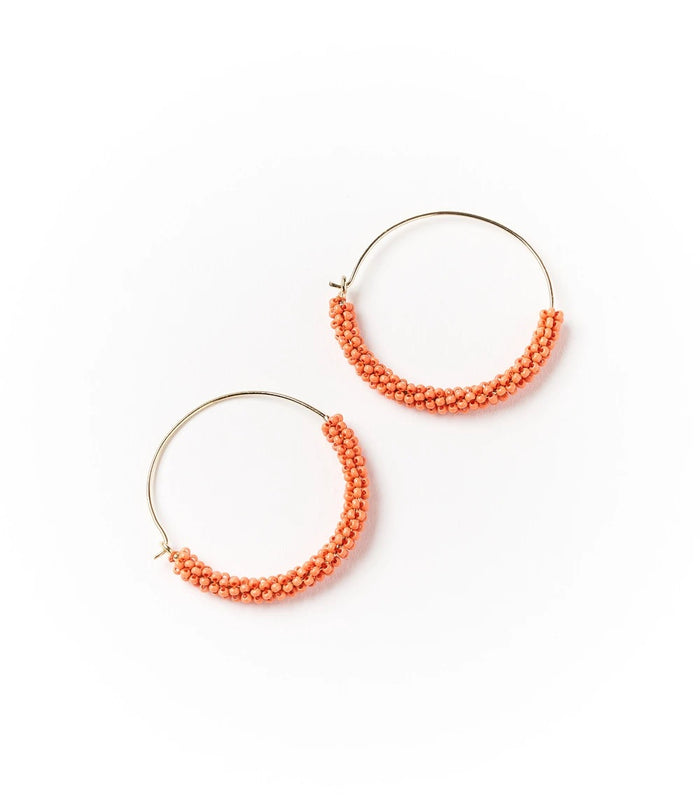 Coral Hoop Earrings